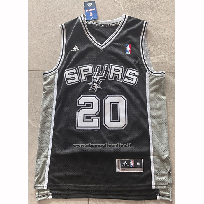 Maglia San Antonio Spurs Manu Ginobili No 20 Icon 2025-26 Nero